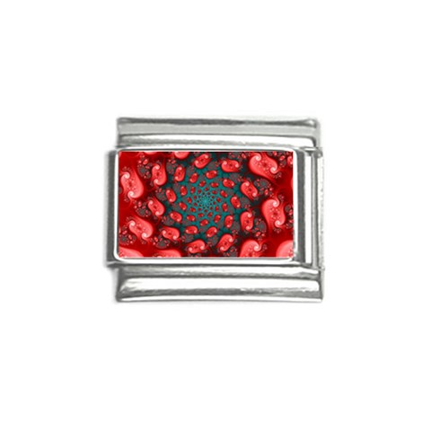 Fractal Red Spiral Abstract Art Italian Charm (9mm) from ArtsNow.com Front