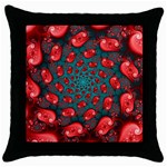 Fractal Red Spiral Abstract Art Throw Pillow Case (Black)