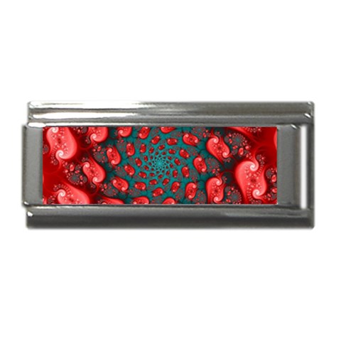 Fractal Red Spiral Abstract Art Superlink Italian Charm (9mm) from ArtsNow.com Front