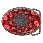 Fractal Red Spiral Abstract Art Belt Buckles