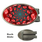 Fractal Red Spiral Abstract Art Money Clips (Oval) 