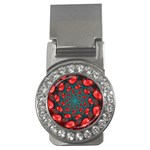 Fractal Red Spiral Abstract Art Money Clips (CZ) 