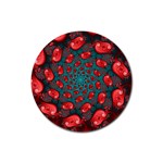 Fractal Red Spiral Abstract Art Rubber Coaster (Round)