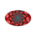 Fractal Red Spiral Abstract Art Sticker (Oval)