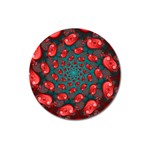 Fractal Red Spiral Abstract Art Magnet 3  (Round)