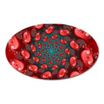 Fractal Red Spiral Abstract Art Oval Magnet
