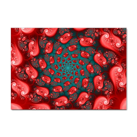 Fractal Red Spiral Abstract Art Sticker A4 (10 pack) from ArtsNow.com Front