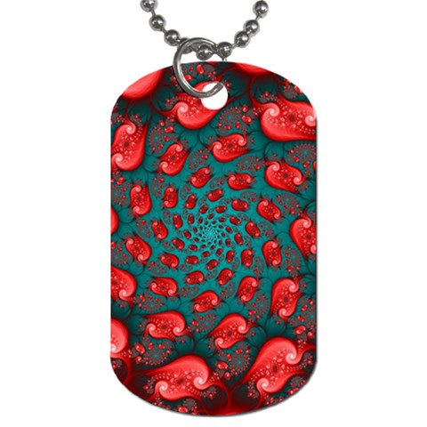 Fractal Red Spiral Abstract Art Dog Tag (Two Sides) from ArtsNow.com Front