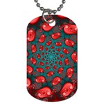 Fractal Red Spiral Abstract Art Dog Tag (Two Sides)