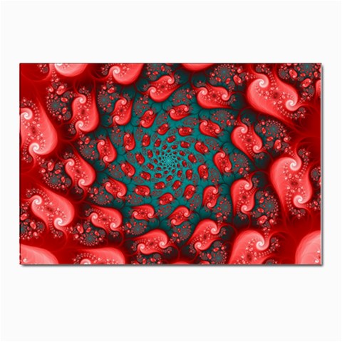 Fractal Red Spiral Abstract Art Postcard 4 x 6  (Pkg of 10) from ArtsNow.com Front