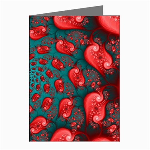 Fractal Red Spiral Abstract Art Greeting Cards (Pkg of 8) from ArtsNow.com Left