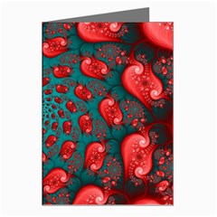 Fractal Red Spiral Abstract Art Greeting Cards (Pkg of 8) from ArtsNow.com Left