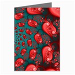 Fractal Red Spiral Abstract Art Greeting Cards (Pkg of 8)