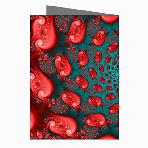 Fractal Red Spiral Abstract Art Greeting Cards (Pkg of 8) from ArtsNow.com Right