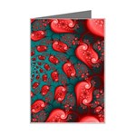 Fractal Red Spiral Abstract Art Mini Greeting Card