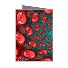 Fractal Red Spiral Abstract Art Mini Greeting Card from ArtsNow.com Right