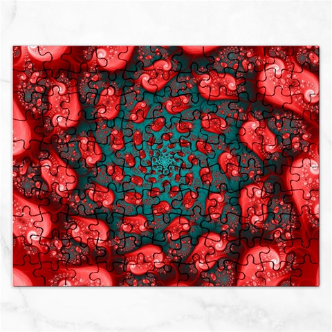 Fractal Red Spiral Abstract Art Rectangular Jigsaw Puzzl from ArtsNow.com Front