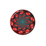 Fractal Red Spiral Abstract Art Hat Clip Ball Marker (4 pack)