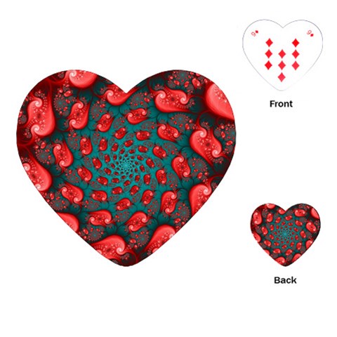 Fractal Red Spiral Abstract Art Playing Cards Single Design (Heart) from ArtsNow.com Front