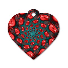 Fractal Red Spiral Abstract Art Dog Tag Heart (Two Sides) from ArtsNow.com Back