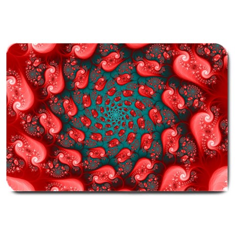 Fractal Red Spiral Abstract Art Large Doormat from ArtsNow.com 30 x20  Door Mat