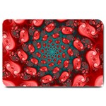 Fractal Red Spiral Abstract Art Large Doormat