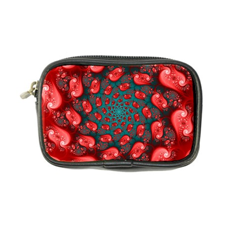 Fractal Red Spiral Abstract Art Coin Purse from ArtsNow.com Front