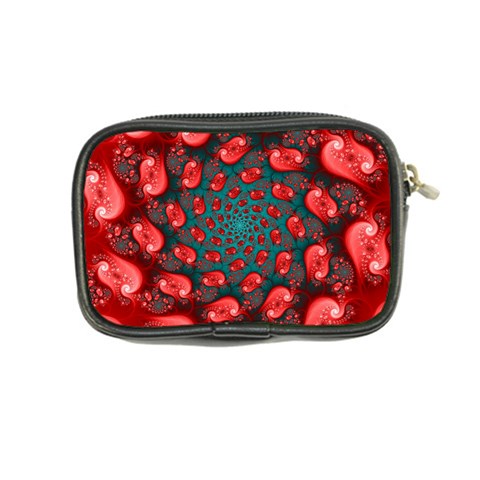 Fractal Red Spiral Abstract Art Coin Purse from ArtsNow.com Back