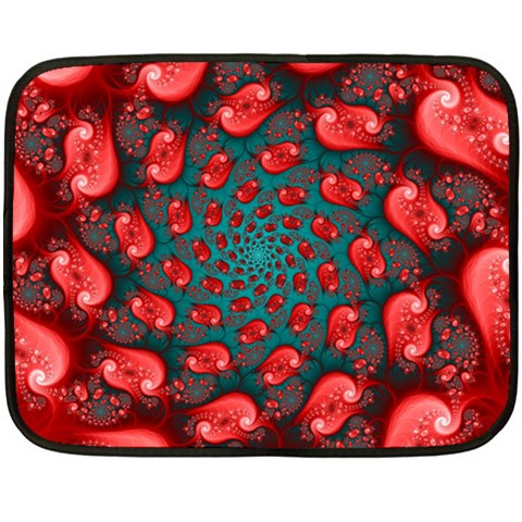 Fractal Red Spiral Abstract Art Two Sides Fleece Blanket (Mini) from ArtsNow.com 35 x27  Blanket Front