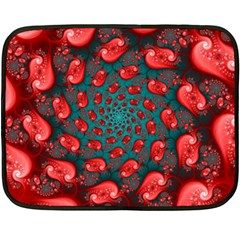 Fractal Red Spiral Abstract Art Two Sides Fleece Blanket (Mini) from ArtsNow.com 35 x27  Blanket Back