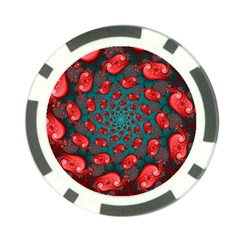 Fractal Red Spiral Abstract Art Poker Chip Card Guard (10 pack) from ArtsNow.com Back