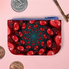 Fractal Red Spiral Abstract Art Mini Coin Purse from ArtsNow.com Back