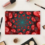 Fractal Red Spiral Abstract Art Cosmetic Bag (Large)