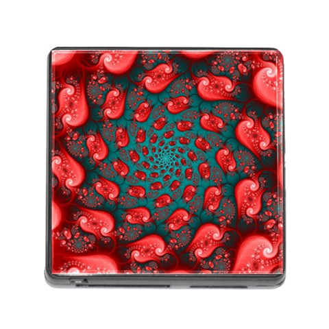 Fractal Red Spiral Abstract Art Memory Card Reader (Square 5 Slot) from ArtsNow.com Front