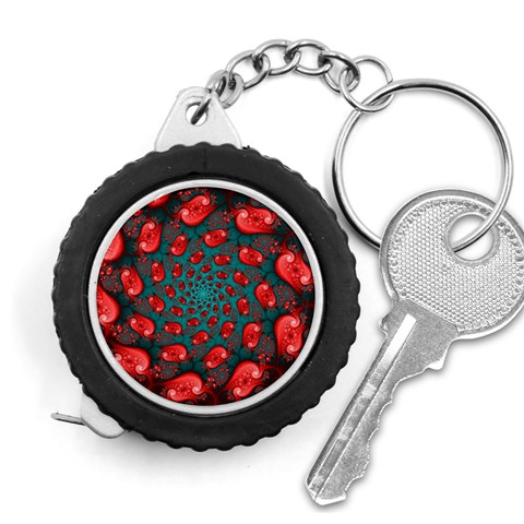 Fractal Red Spiral Abstract Art Measuring Tape from ArtsNow.com Front