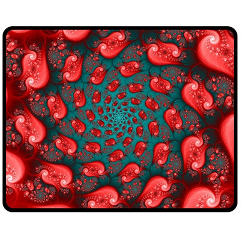 Fractal Red Spiral Abstract Art Fleece Blanket (Medium) from ArtsNow.com 60 x50  Blanket Front