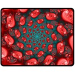 Fractal Red Spiral Abstract Art Fleece Blanket (Medium)