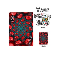 Fractal Red Spiral Abstract Art Playing Cards 54 Designs (Mini) from ArtsNow.com Front - Spade4