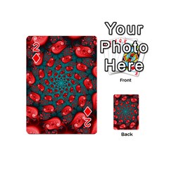 Fractal Red Spiral Abstract Art Playing Cards 54 Designs (Mini) from ArtsNow.com Front - Diamond2