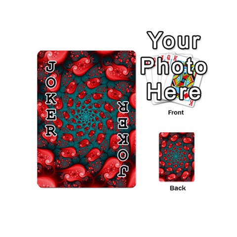 Fractal Red Spiral Abstract Art Playing Cards 54 Designs (Mini) from ArtsNow.com Front - Joker1