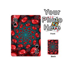 Fractal Red Spiral Abstract Art Playing Cards 54 Designs (Mini) from ArtsNow.com Front - Spade10