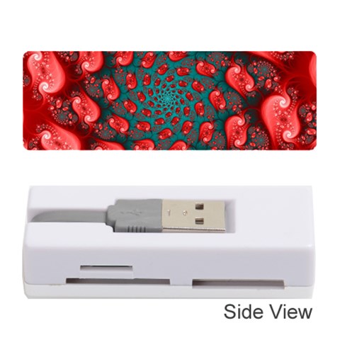 Fractal Red Spiral Abstract Art Memory Card Reader (Stick) from ArtsNow.com Front