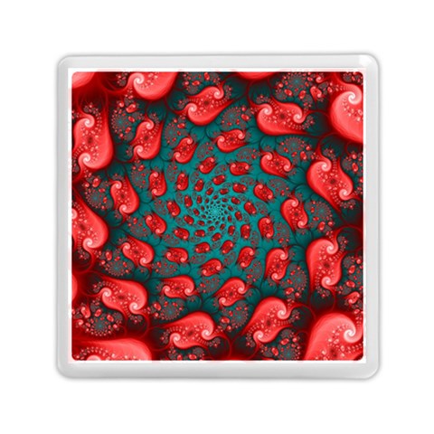 Fractal Red Spiral Abstract Art Memory Card Reader (Square) from ArtsNow.com Front