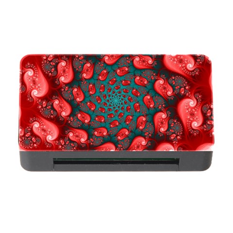 Fractal Red Spiral Abstract Art Memory Card Reader with CF from ArtsNow.com Front