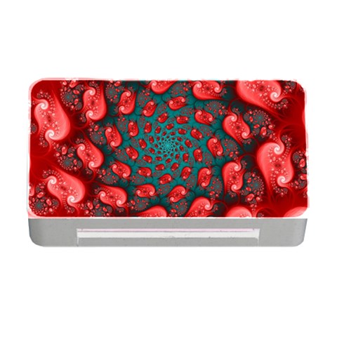 Fractal Red Spiral Abstract Art Memory Card Reader with CF from ArtsNow.com Front