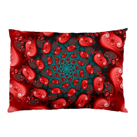 Fractal Red Spiral Abstract Art Pillow Case (Two Sides) from ArtsNow.com Front