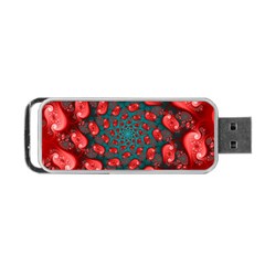 Fractal Red Spiral Abstract Art Portable USB Flash (Two Sides) from ArtsNow.com Back