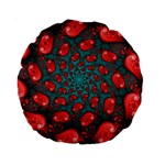Fractal Red Spiral Abstract Art Standard 15  Premium Round Cushions