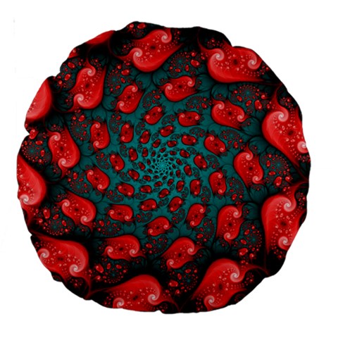Fractal Red Spiral Abstract Art Large 18  Premium Round Cushions from ArtsNow.com Front