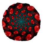 Fractal Red Spiral Abstract Art Large 18  Premium Round Cushions
